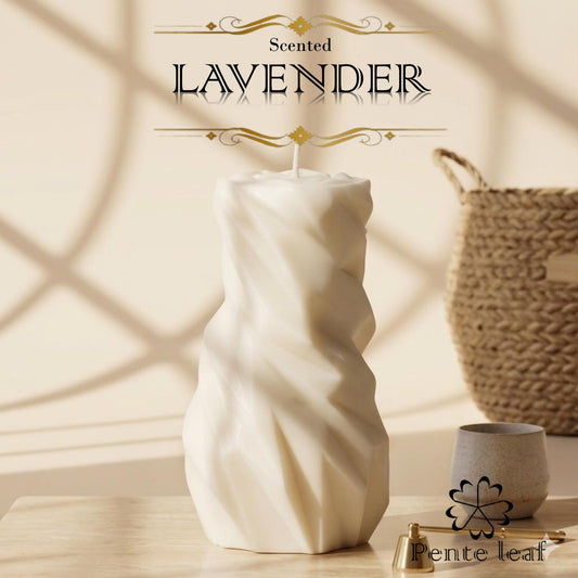 Lavender Rocky Pillar Candle | Premium Handmade Candles
