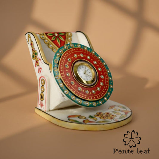 Hand Painted Marble Clock Stand | Makrana Marble