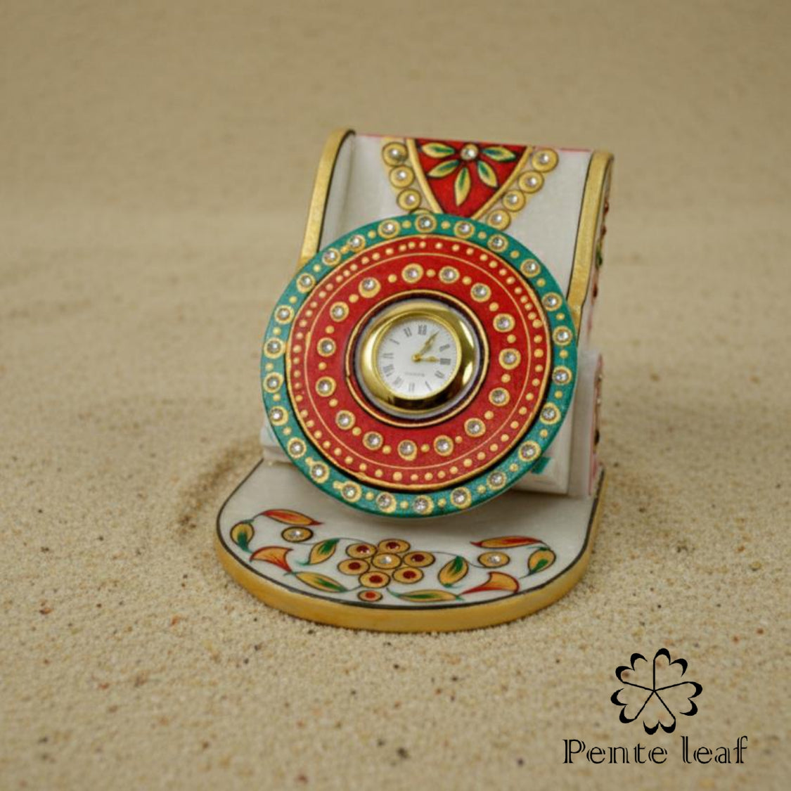 Hand Painted Marble Clock Stand | Makrana Marble