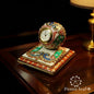Hand Painted Marble square base clock | Makrana Marble