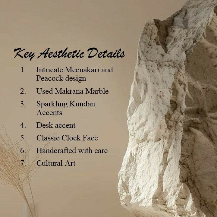 Hand Painted Marble Standing Clock | Makrana Marble