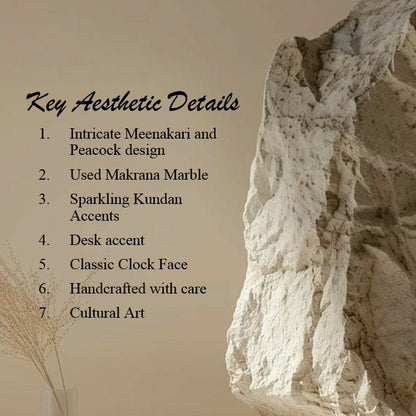 Hand Painted Marble Standing Clock | Makrana Marble