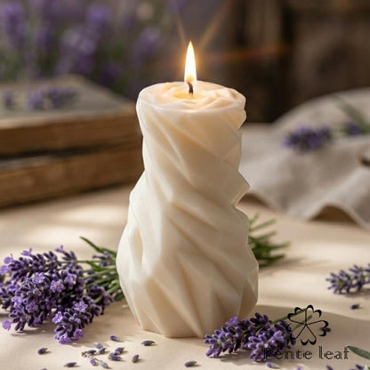 Lavender Rocky Pillar Candle | Premium Handmade Candles