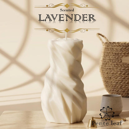 Lavender Rocky Pillar Candle | Premium Handmade Candles