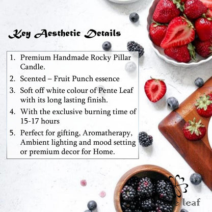 Fruit Punch Rocky Pillar Candle | Premium Handmade Candles