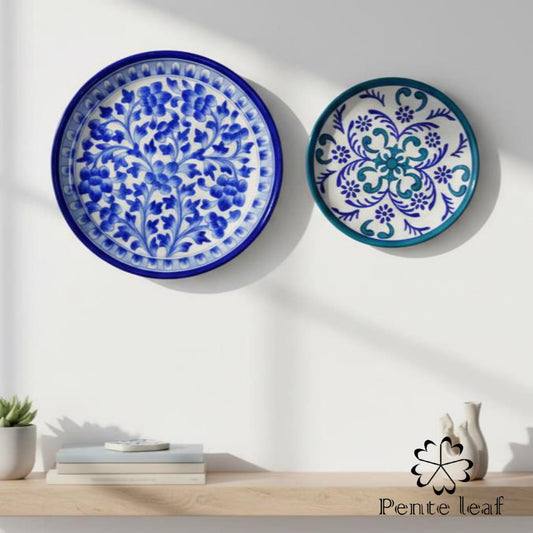 The Latam & Alpana : Jaipur Blue Pottery Plate Combo | GI Tag Handicrafts