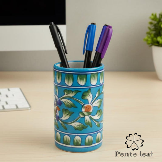 The Azure : Jaipur Blue Pottery Pen Stand | GI Tag Handicrafts