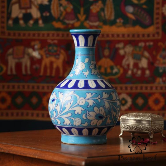 The Azure : Jaipur Blue Pottery Surahi | GI Tag Handicrafts