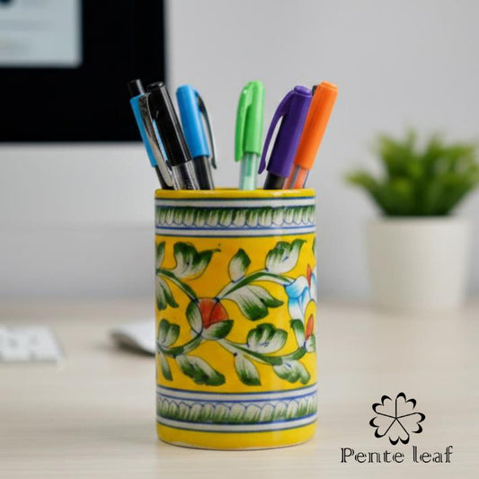 The Aureolin : Jaipur Blue Pottery Pen Stand | GI Tag Handicrafts