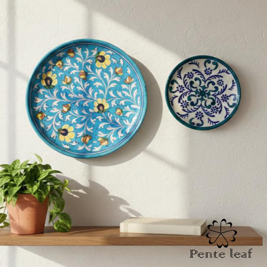 The Bahar & Alpana : Jaipur Blue Pottery Plate Combo | GI Tag Handicrafts