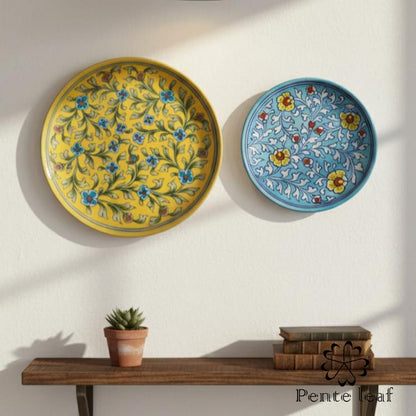 The Basant & Bahar : Jaipur Blue Pottery Plate Combo | GI Tag Handicrafts