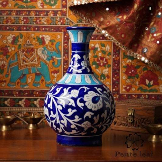 The Royal Indigo : Jaipur Blue Pottery Surahi | GI Tag Handicrafts