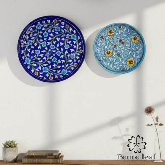 The Phulwari & Bahar : Jaipur Blue Pottery Plate Combo | GI Tag Handicrafts