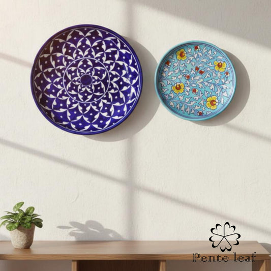 Mandala & Bahar : Jaipur Blue Pottery Plate Combo | GI Tag Handicrafts