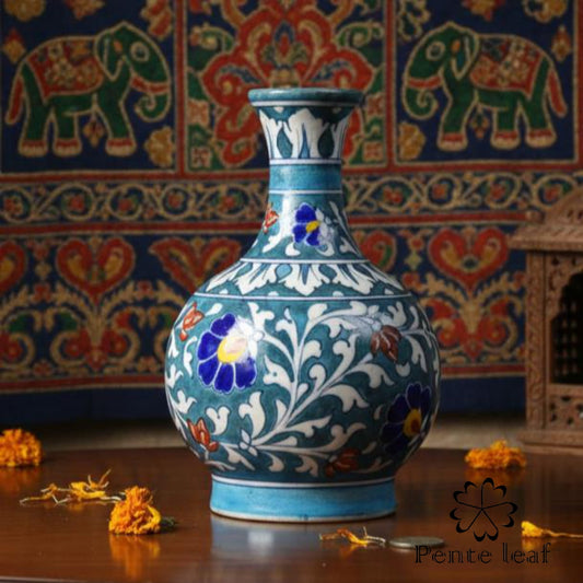 The Neel Kamal : Jaipur Blue Pottery Surahi | GI Tag Handicrafts
