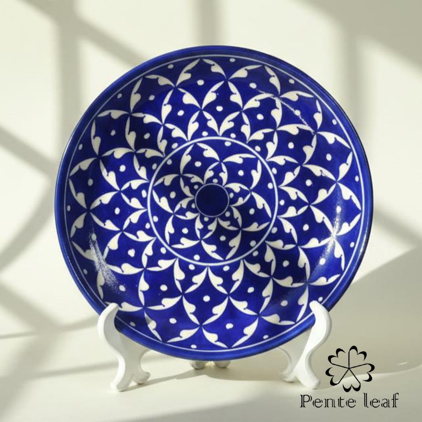The Mandala & Alpana : Jaipur Blue Pottery Plate Combo | GI Tag Handicrafts