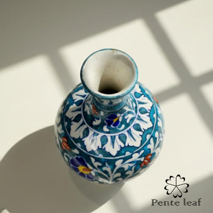 The Neel Kamal : Jaipur Blue Pottery Surahi | GI Tag Handicrafts