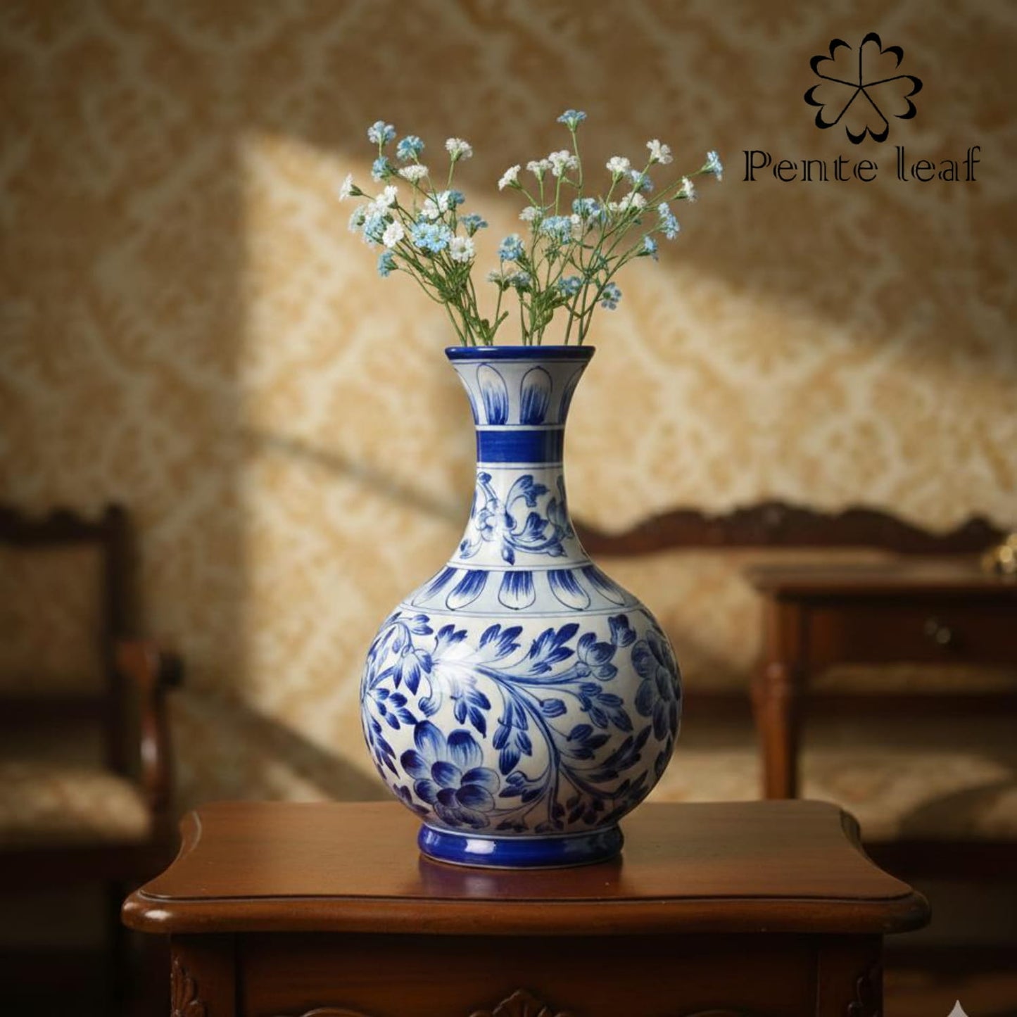 The Sapphire : Jaipur Blue Pottery Surahi | GI Tag Handicrafts