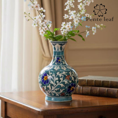 The Neel Kamal : Jaipur Blue Pottery Surahi | GI Tag Handicrafts
