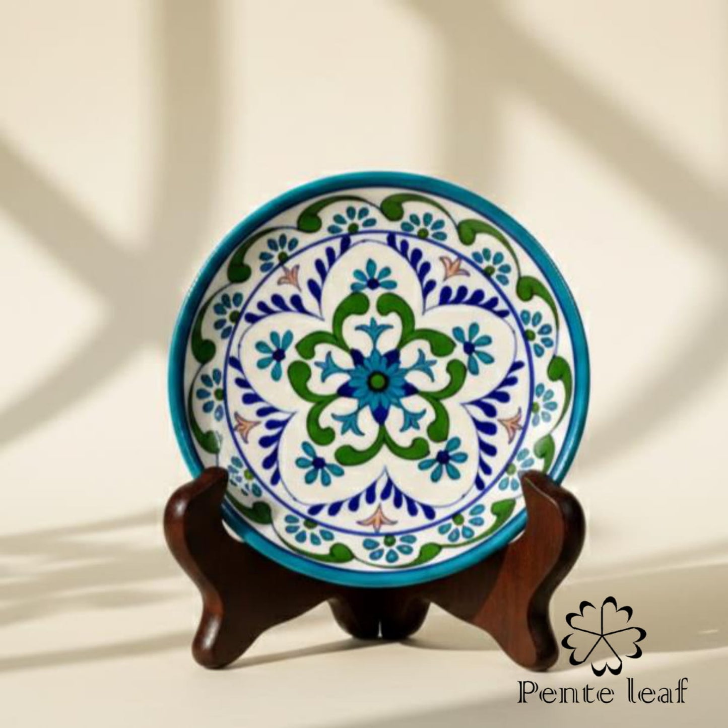 The Mandala & Kanwal : Jaipur Blue Pottery Plate Combo | GI Tag Handicrafts