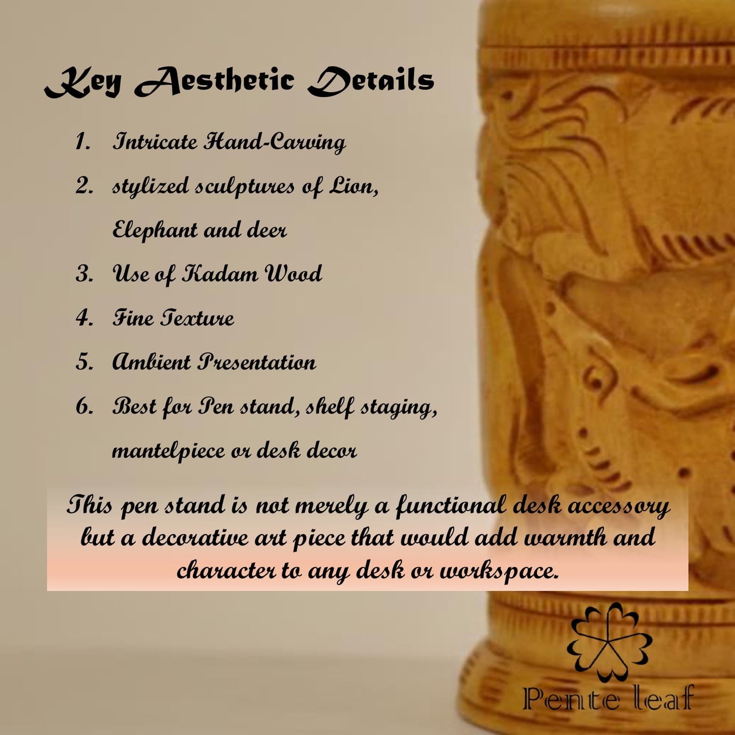 The Aranya : Wooden Pen Stand | Wooden Handicraft