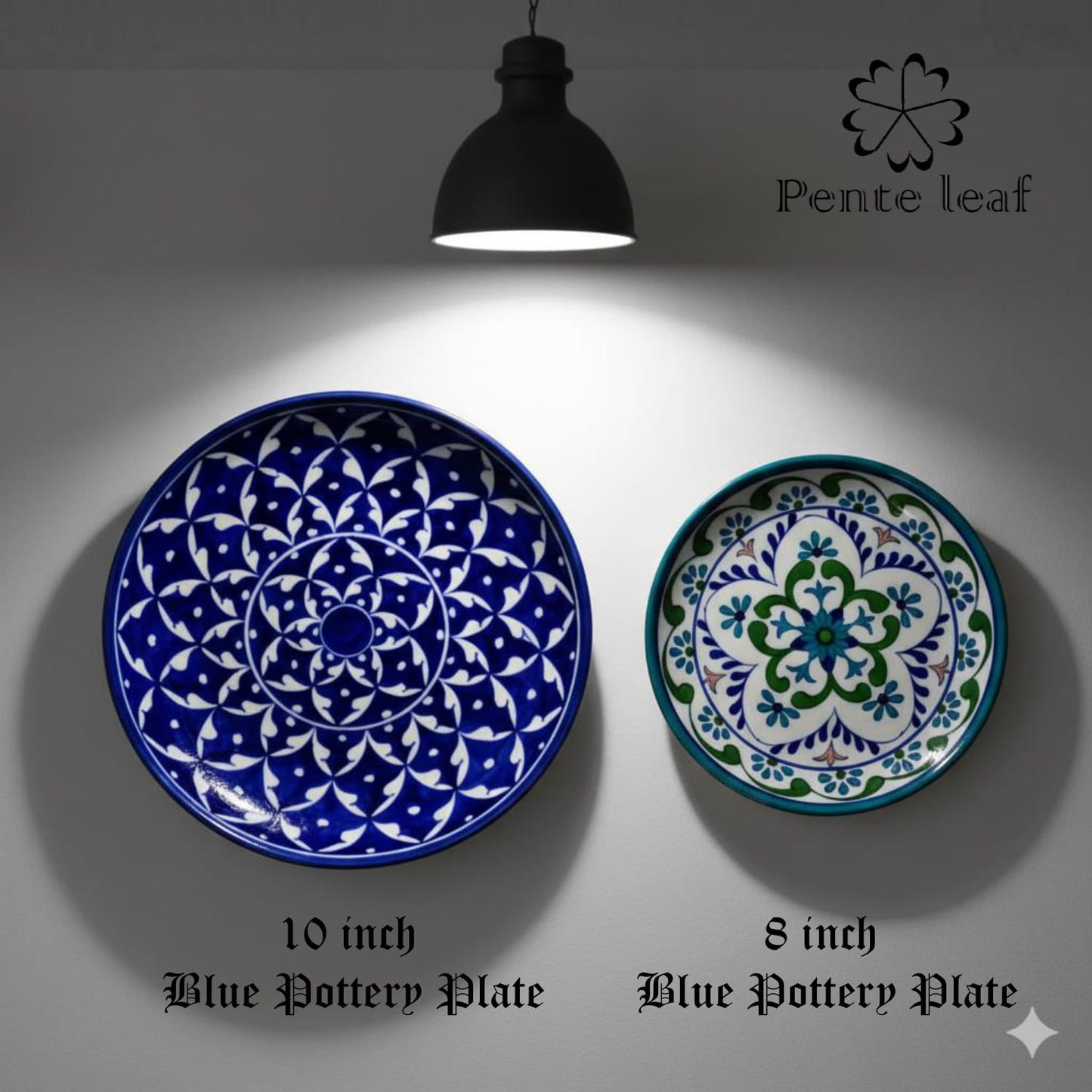 The Mandala & Kanwal : Jaipur Blue Pottery Plate Combo | GI Tag Handicrafts