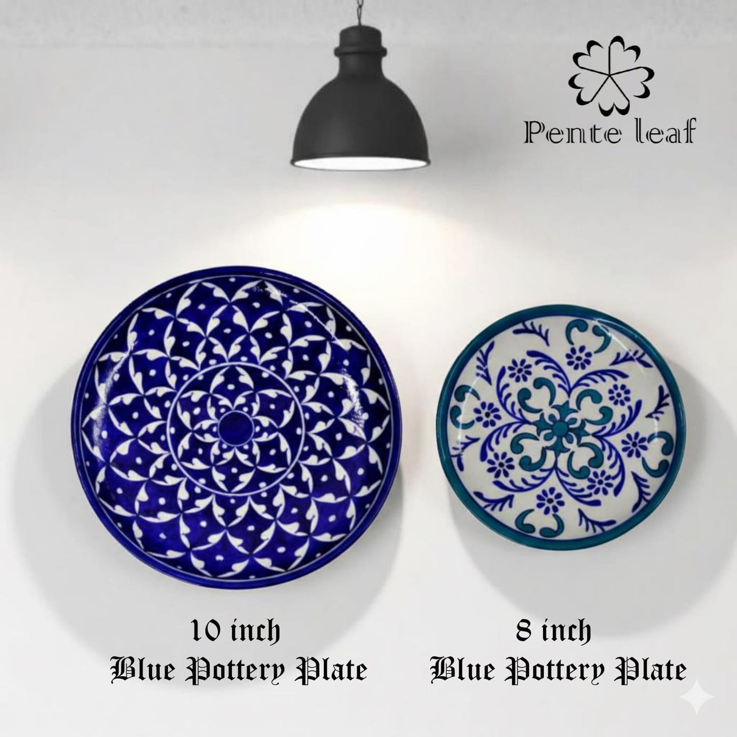 The Mandala & Alpana : Jaipur Blue Pottery Plate Combo | GI Tag Handicrafts