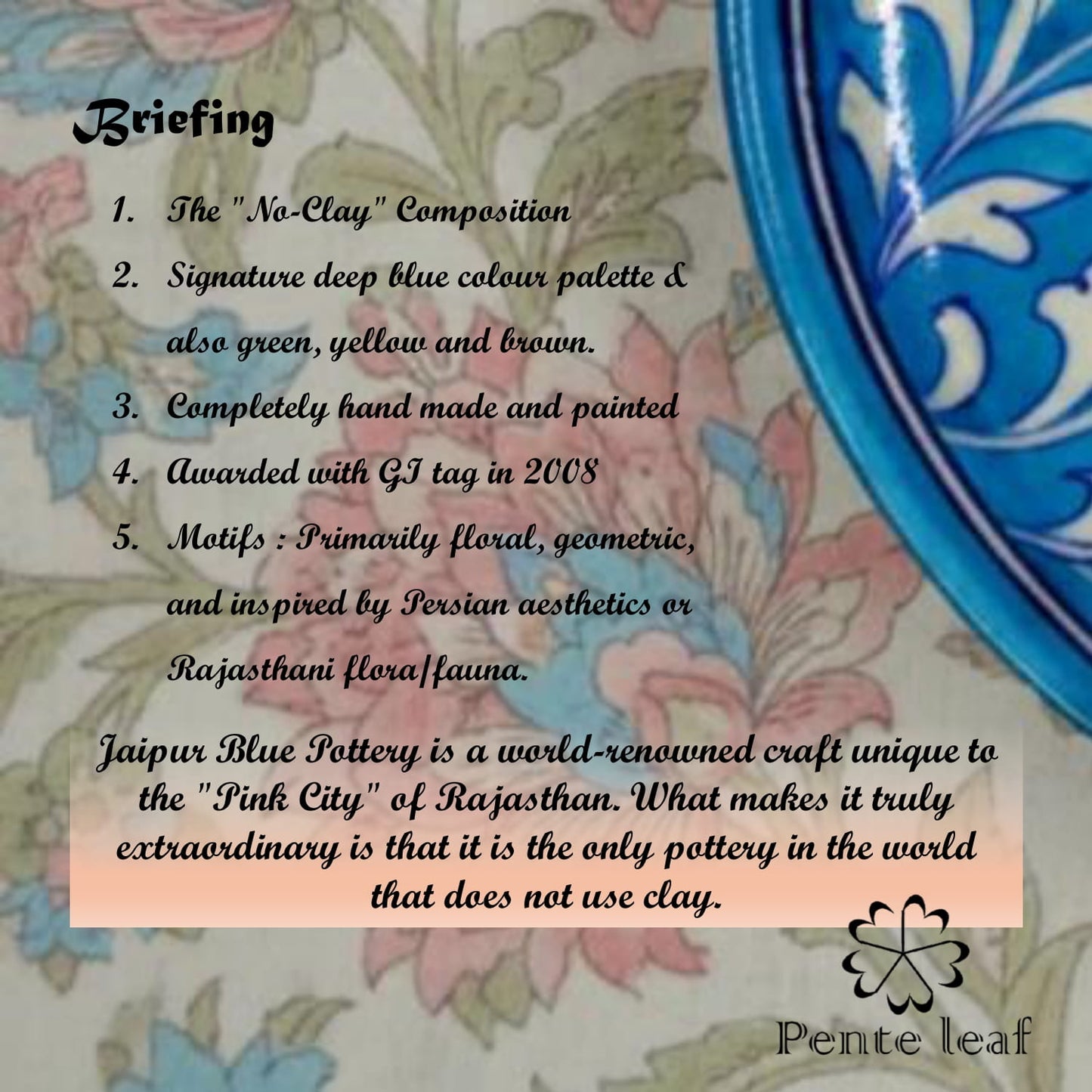 The Bahar & Kanwal : Jaipur Blue Pottery Plate Combo | GI Tag Handicrafts
