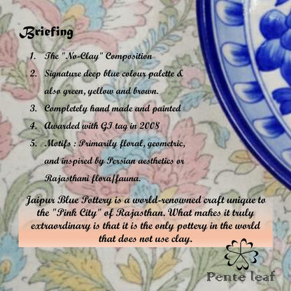 The Latam & Alpana : Jaipur Blue Pottery Plate Combo | GI Tag Handicrafts