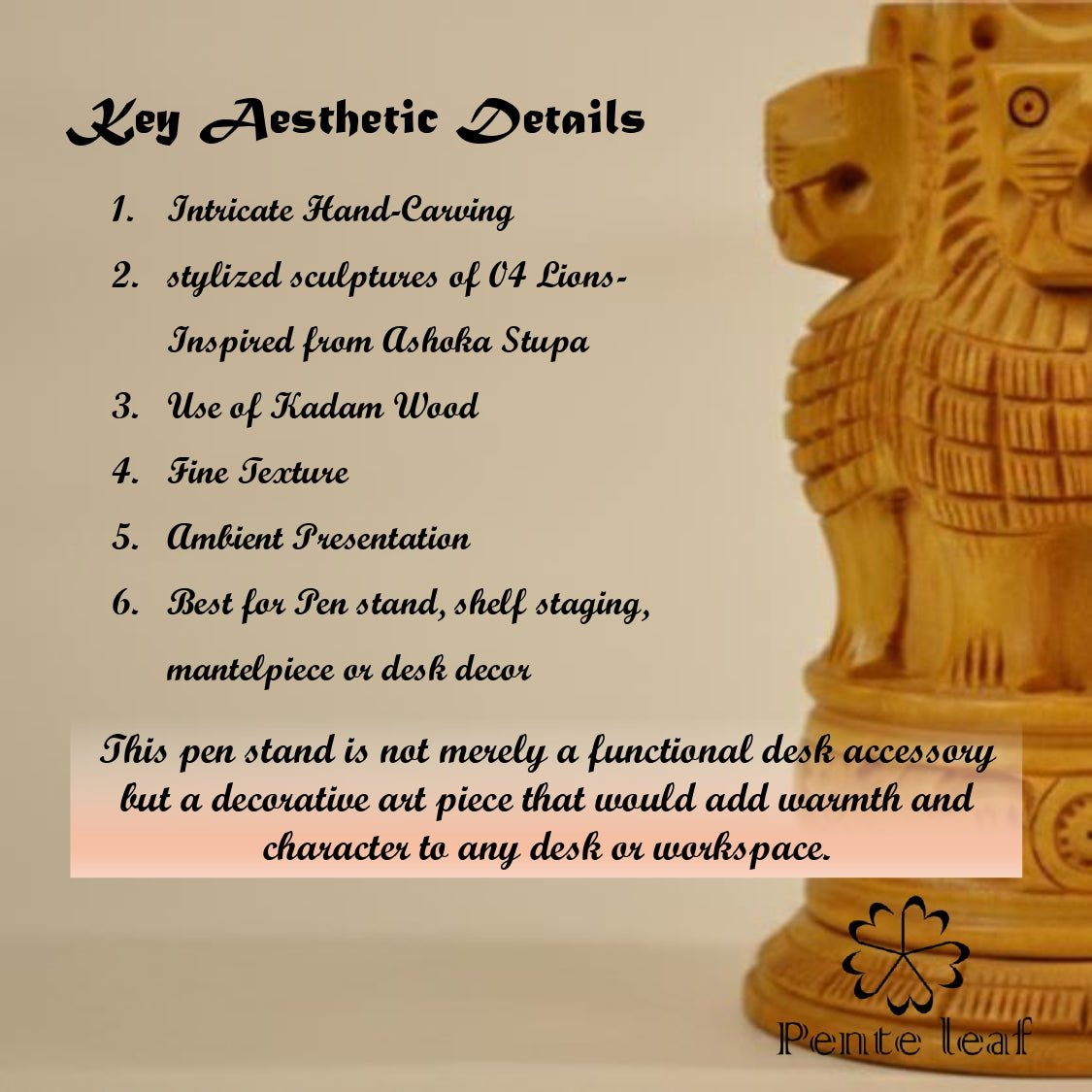 The Dharma : Wooden Pen Stand | Wooden Handicraft