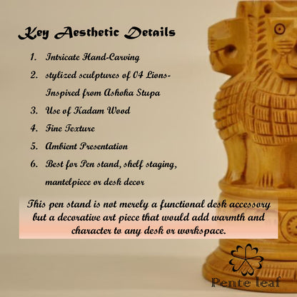 The Dharma : Wooden Pen Stand | Wooden Handicraft
