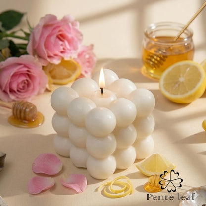 Rose Lemon Honey Bubble Candle | Premium Handmade Candles