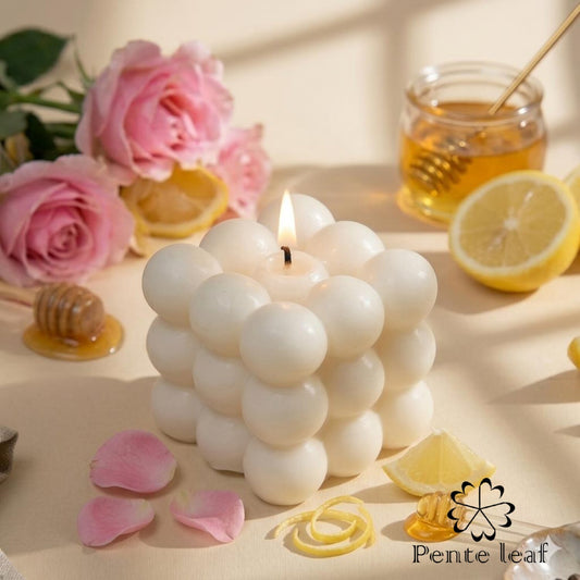Rose Lemon Honey Bubble Candle | Premium Handmade Candles