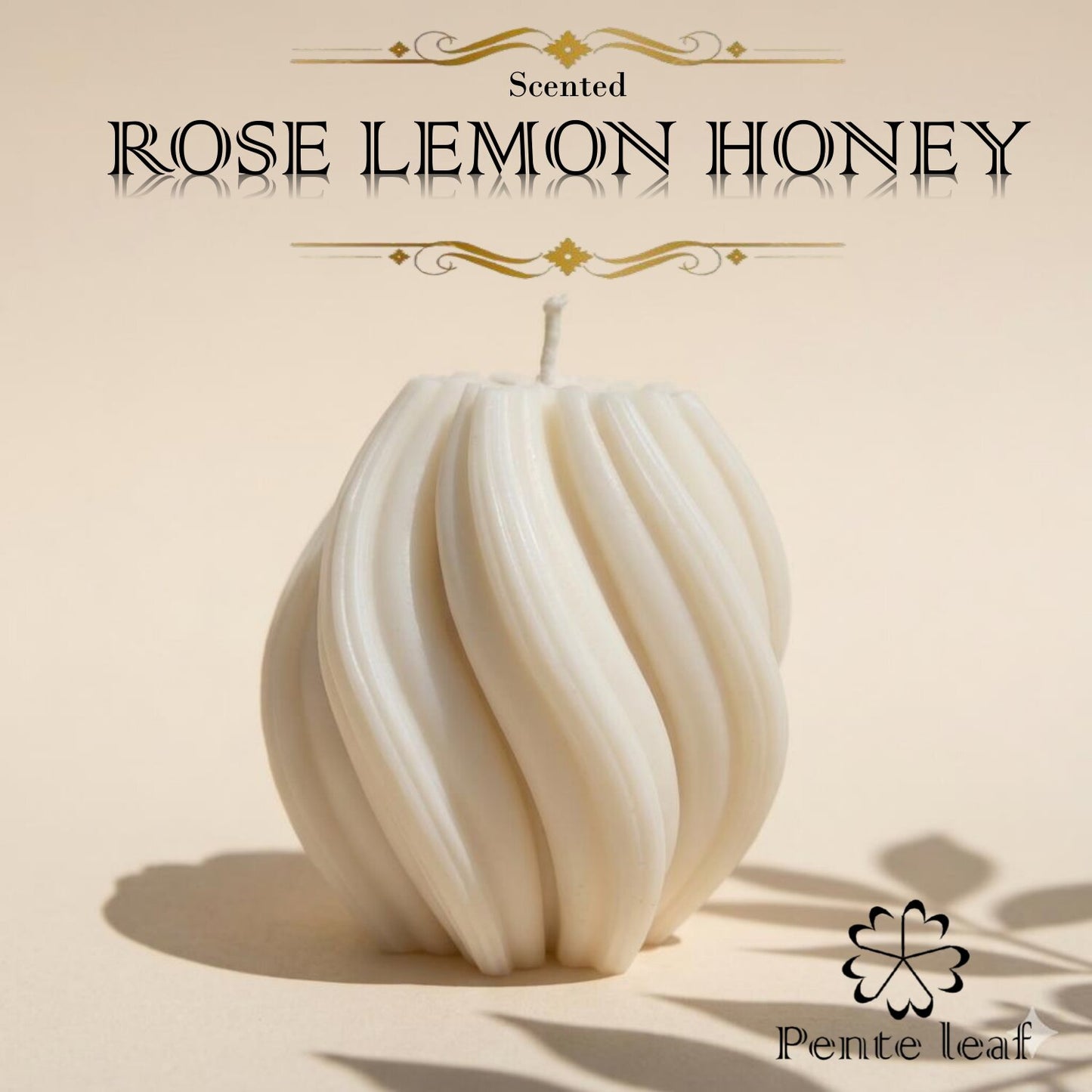 Rose Lemon Honey Twisted Candle | Premium Handmade Candles