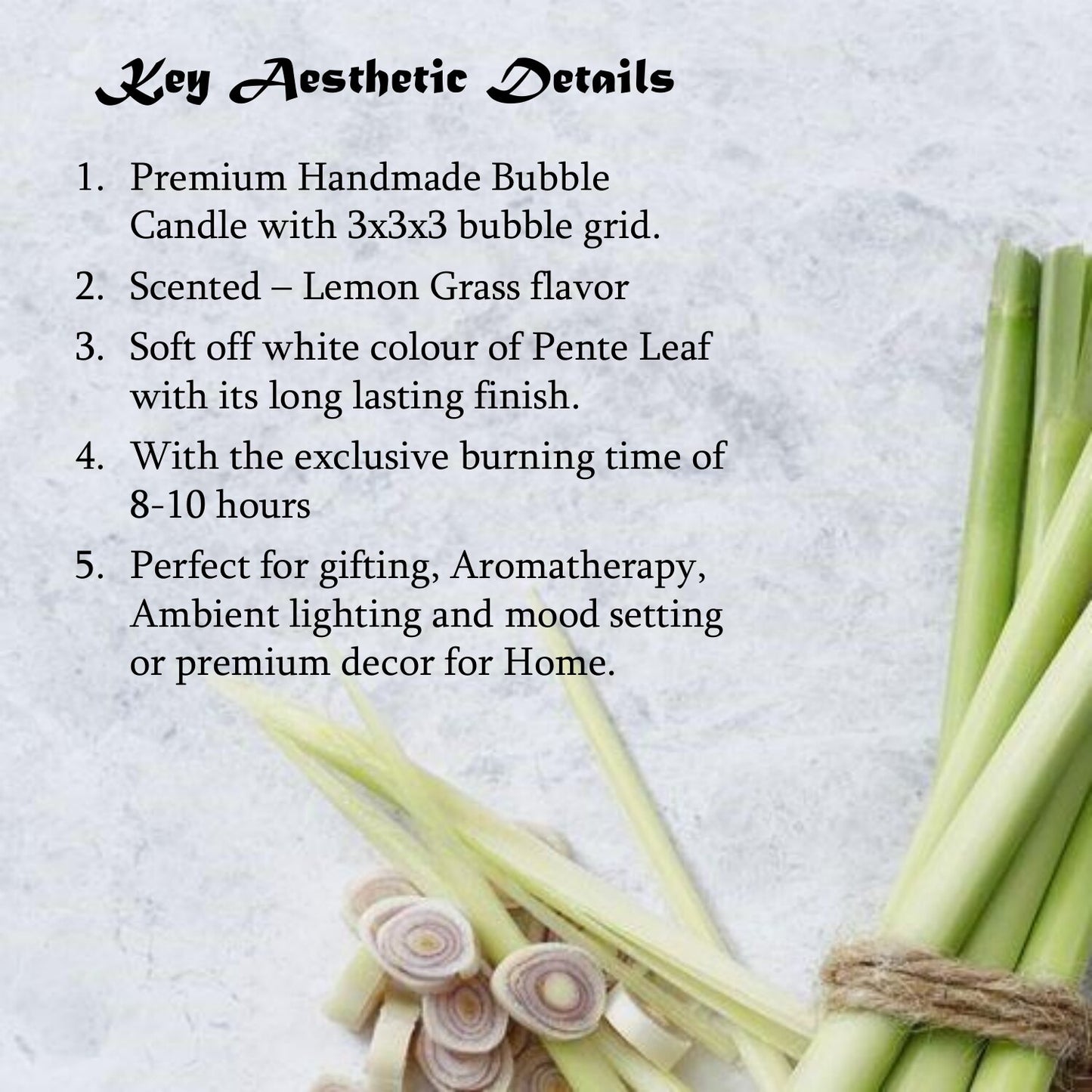 Lemon Grass Bubble Candle | Premium Handmade Candles